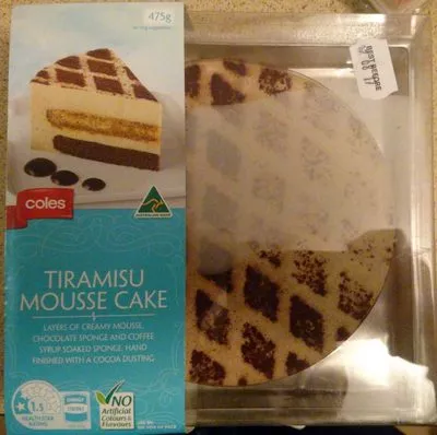Tiramisu mousse cake Coles 475 g, code 9300601462919