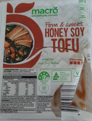 firm & sweet honey soy tofu macro Wholefoods market 200g, code 9300633387167