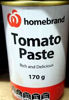 Tomato Paste Woolworths, Homebrand 170g, code 9300633615116
