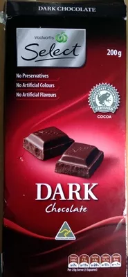 Dark Chocolate Woolworth Select, Woolworths 200g, code 9300633990336