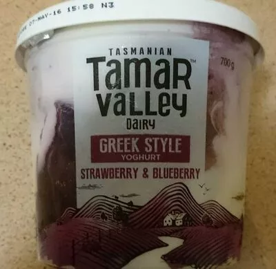Greek Style Yoghurt Strawberry & Blueberry Tamar Valley Dairy , code 9310053103018