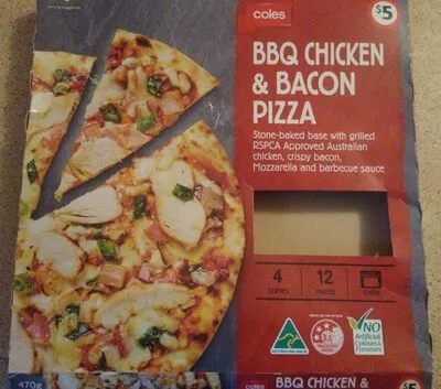 BBQ chicken and bacon pizza Coles , code 9310645174181