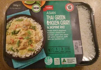 Coles Asian Thai Green Chicken Curry & Jasmine Rice Coles 350 g, code 9310645204758