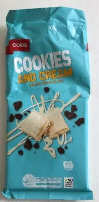 Cookies And Cream White chocolate Coles 200 g, code 9310645207186