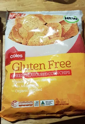 Cheese Flavoured corn chips Coles 200g, code 9310645221717