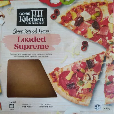 Loaded Supreme Stone Baked Pizza Coles Kitchen, Coles 470 g, code 9310645324517