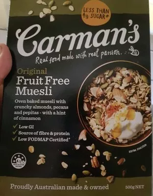 Original Fruit Free Muesli Carman's 500 g, code 9319133331372
