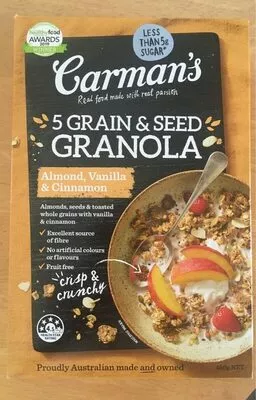 5 grain & seed granola Carman’s 450, code 9319133334809