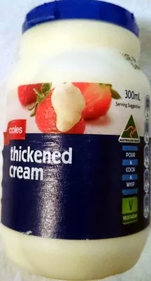 thickened cream Coles 300ml, code 93601016