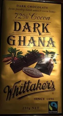 Block 72% Cocoa Dark Ghana Whittakers 250 g, code 9403142001231
